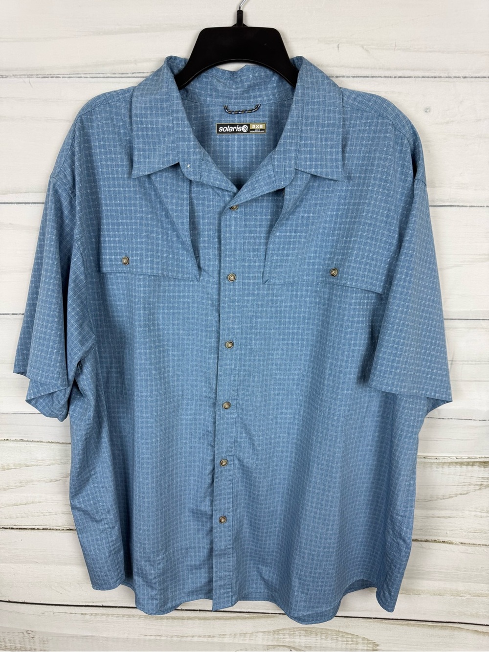 Aris Light Blue Short-Sleeve Button-Down Shirt